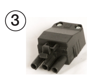 Stecker 3P Hane Svart Kpl